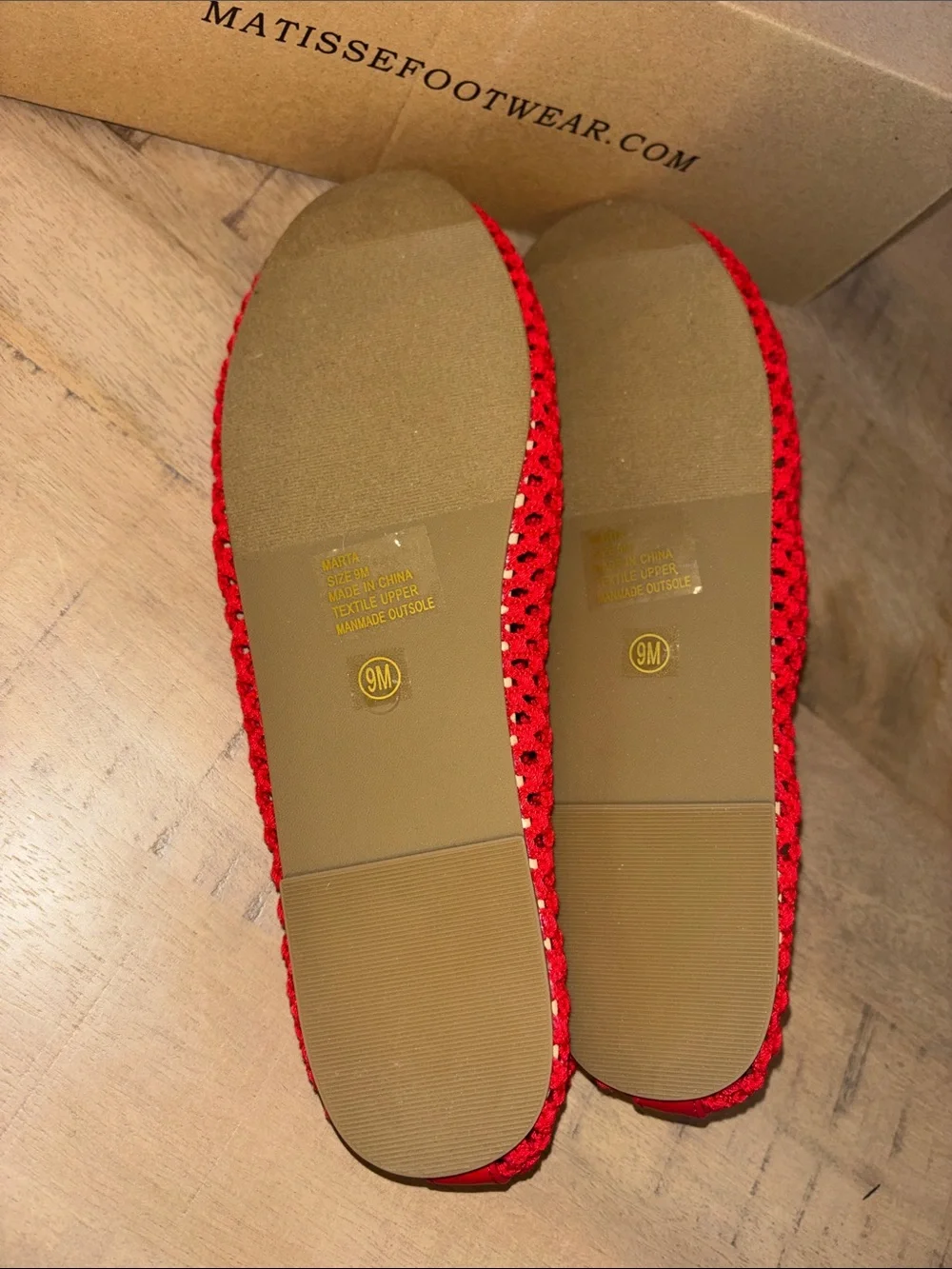Coconuts by Matisse Marta Red Mesh Ballet Flats Shoes Size 9M New in Box $70